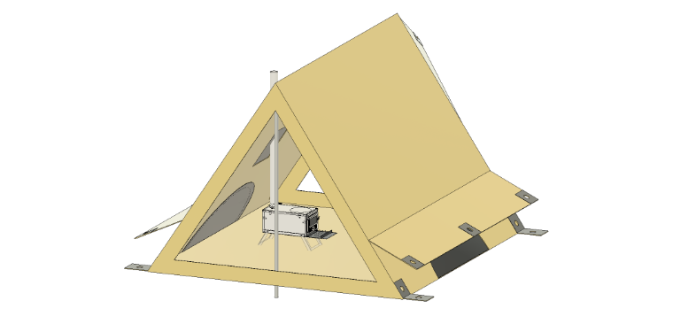 Lightweight hot tent with stove integration